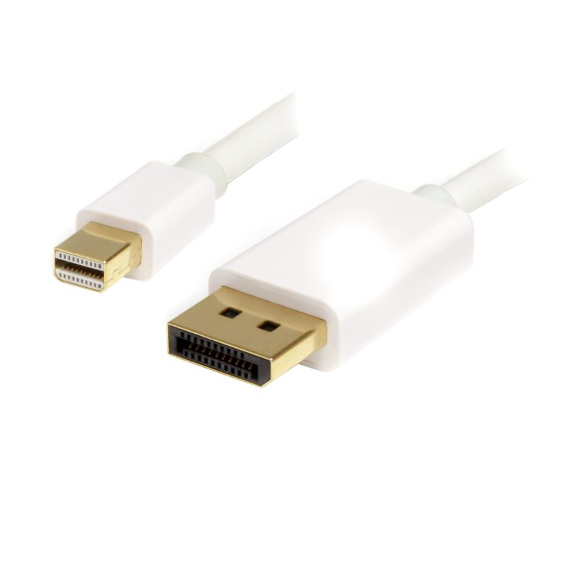 Cable Adaptador de 3m de Monitor Mini DisplayPort 1.2 Macho a DP Macho - 4k Blanco - MDP2DPMM3MW
