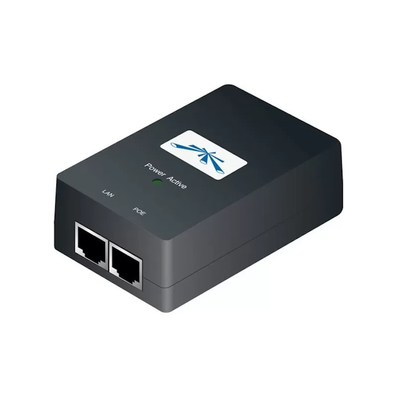Fuente PoE para oficinas y exteriores – 48 VDC 0.5 A con puerto Gigabit y protección ESD – Ubiquiti – POE-48-24W-G